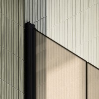 Душевая дверь в нишу Maybahglass MGD-442-6 99 см, профиль матовый черный, стекло бронза матовая