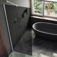 Душевая перегородка Maybahglass MGD-687-1ш 119 см, профиль белый, стекло графит матовое