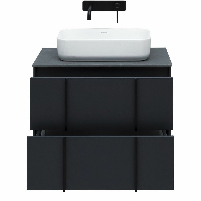 Тумба с раковиной Allen Brau Reality 70 подвесная, антрацит матовый, столешница графит структ, раковина Fantasy Quad 50х36 белая матовая