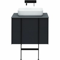 Тумба с раковиной Allen Brau Reality 70 подвесная, антрацит матовый, столешница графит структ, раковина Fantasy Quad 50х36 белая матовая