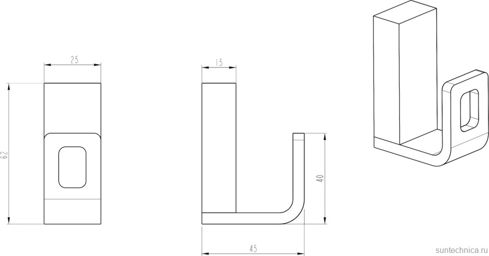 Крючок Boheme Q 10946-CR-B Сhrome & Black