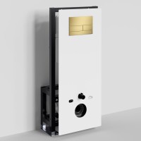 Система инсталляции для унитазов Wasserkraft Glan 66TLT.010.ME.WH.MG04 с кнопкой смыва матовое золото