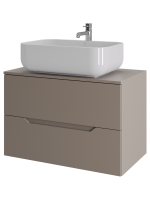 Мебель для ванной комнаты Orange Line 80 подвесная, 2 ящика, матовый латте с раковиной B03-600W