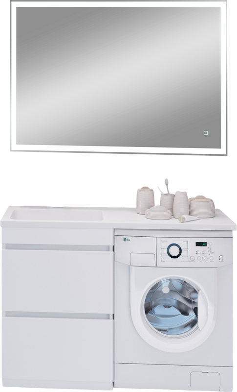 Мебель для ванной комнаты Emmy Джерси 110 L под стиральную машину, зеркало DIWO Дмитров