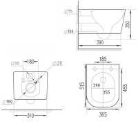 Комплект 3 в 1 Унитаз подвесной Esbano ESWBLEONWN + Инсталляция Fram + Кнопка ESINKRG11SC цвет глянцевый хром