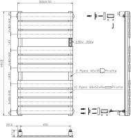 Полотенцесушитель электрический Bauedge Spectrum AF0021 50x95, темно-серый металлик