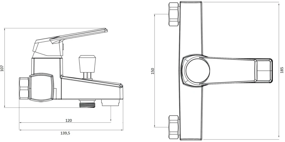 Смеситель для ванны с душем Orange One Life One Life P02-100cr