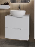 Мебель для ванной комнаты Orange Line 60 подвесная, 2 ящика, матовая белая с раковиной B07-420W