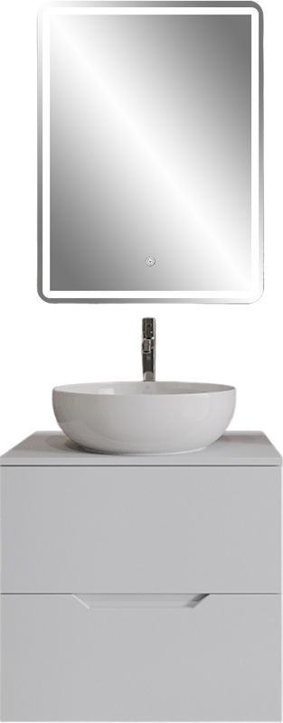 Мебель для ванной комнаты Orange Line 60 подвесная, 2 ящика, матовая белая с раковиной B07-420W