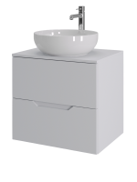 Мебель для ванной комнаты Orange Line 60 подвесная, 2 ящика, матовая белая с раковиной B07-420W