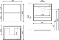 Мебель для ванной комнаты Sancos Urban 60 см белый глянец, черная раковина