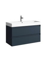 Тумба с раковиной Aqwella 5 stars Geometria 100 подвесная, 2 ящика, серая