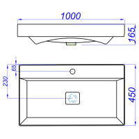 Тумба с раковиной Aqwella 5 stars Geometria 100 подвесная, 2 ящика, серая
