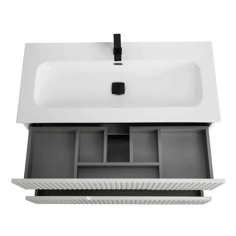 Мебель для ванной комнаты Cezares Duet 100 bianco lucido, раковина Cezares CZR-8073-100