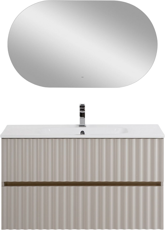 Мебель для ванной комнаты Art&Max Elegant 100 подвесная, светло-серая матовая