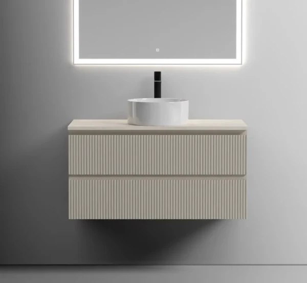 Тумба с раковиной Sancos Snob T 100 см, beige soft, столешница бежевая, раковина CN6032