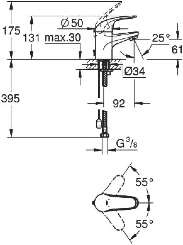 Смеситель для раковины Grohe Euroeco 32881000