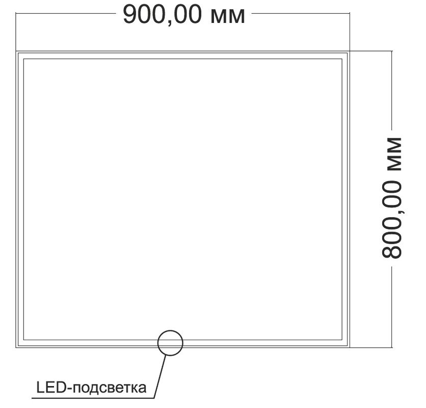 Зеркало Vincea VLM-3VN9008-2 90x80, с подсветкой и антизапотевателем