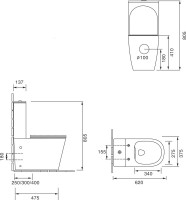 Унитаз-компакт напольный SantiLine SL-5014SM-BD