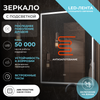 Зеркало Vigo Roberta Luxe 80 с подсветкой