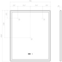 Зеркало Vigo Roberta Luxe 80 с подсветкой