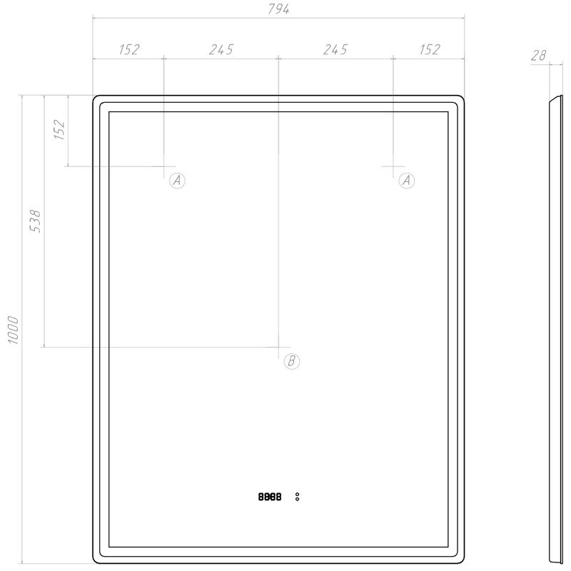 Зеркало Vigo Roberta Luxe 80 с подсветкой