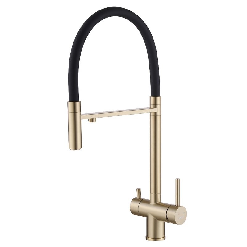 Смеситель для кухни Abber Wasser Kreis AF81141G с гибким изливом, матовое золото