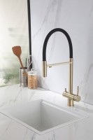 Смеситель для кухни Abber Wasser Kreis AF81141G с гибким изливом, матовое золото