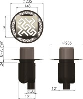 Душевой трап Berges Platz Antik 091061, 15x15 см, хром