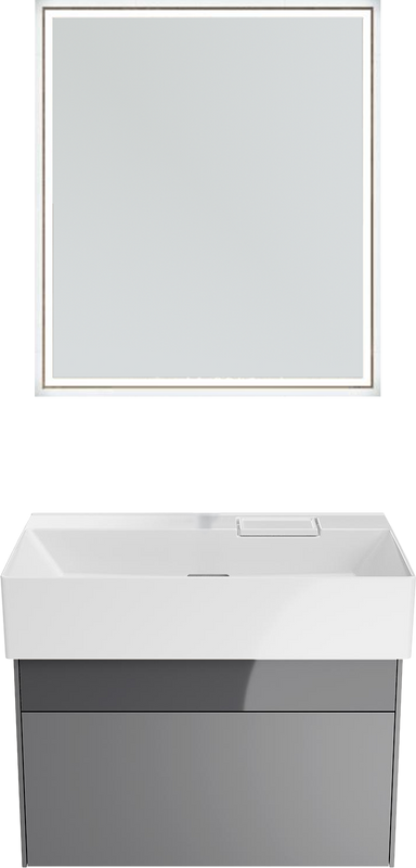 Мебель для ванной комнаты KERAMA MARAZZI Logica 70 подвесная, стальная серая, без отверстий под смеситель