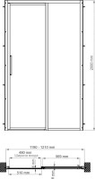 Душевая дверь в нишу Wasserkraft Lopau 32S 05R 120 см, R