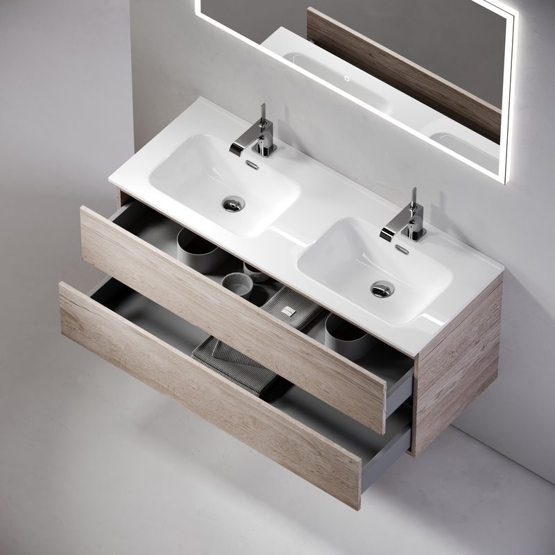 Мебель для ванной комнаты Sancos Urban 120 см двойная, дуб галифакс натуральный