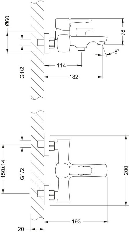 Смеситель для ванны с душем Lemark Evitta LM0514C