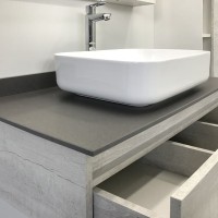 Тумба с раковиной Comforty Прага 90 подвесная, белый дуб, с раковиной T-Y9378