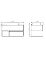 Тумба с раковиной Comforty Прага 90 подвесная, белый дуб, с раковиной T-Y9378