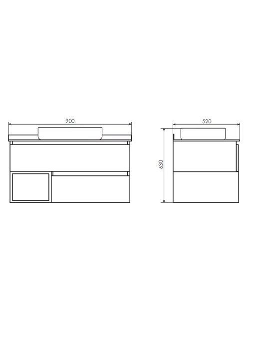 Тумба с раковиной Comforty Прага 90 подвесная, белый дуб, с раковиной T-Y9378