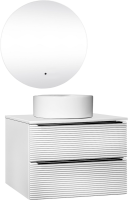 Мебель для ванной комнаты Runo Орлеан 70 белая матовая, белый глянец, раковина Sole 40