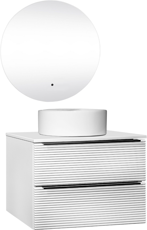 Мебель для ванной комнаты Runo Орлеан 70 белая матовая, белый глянец, раковина Sole 40