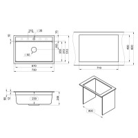 Мойка кухонная Granula Kitchen Space 7301i черная Мойка кухонная Granula Kitchen Space 7301i черная