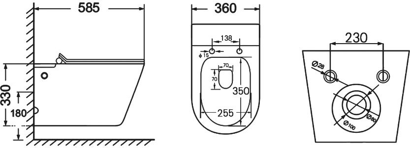 Умный унитаз подвесной Abber Bequem AC1106P импульсный смыв, с микролифтом