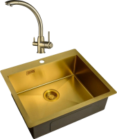 Комплект Мойка Zorg Light + Смеситель Steel Hummer SH 699 BRONZE бронза