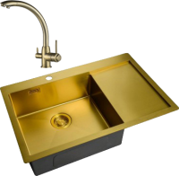 Комплект Мойка Zorg Light + Смеситель Steel Hummer SH 699 BRONZE бронза