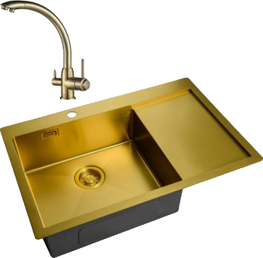 Комплект Мойка Zorg Light + Смеситель Steel Hummer SH 699 BRONZE бронза