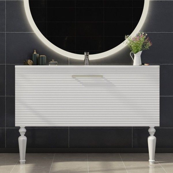 Тумба с раковиной Sanvit Эмми 3Д 120 белая