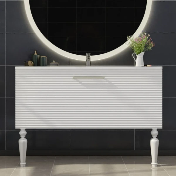 Тумба с раковиной Sanvit Эмми 3Д 120 белая