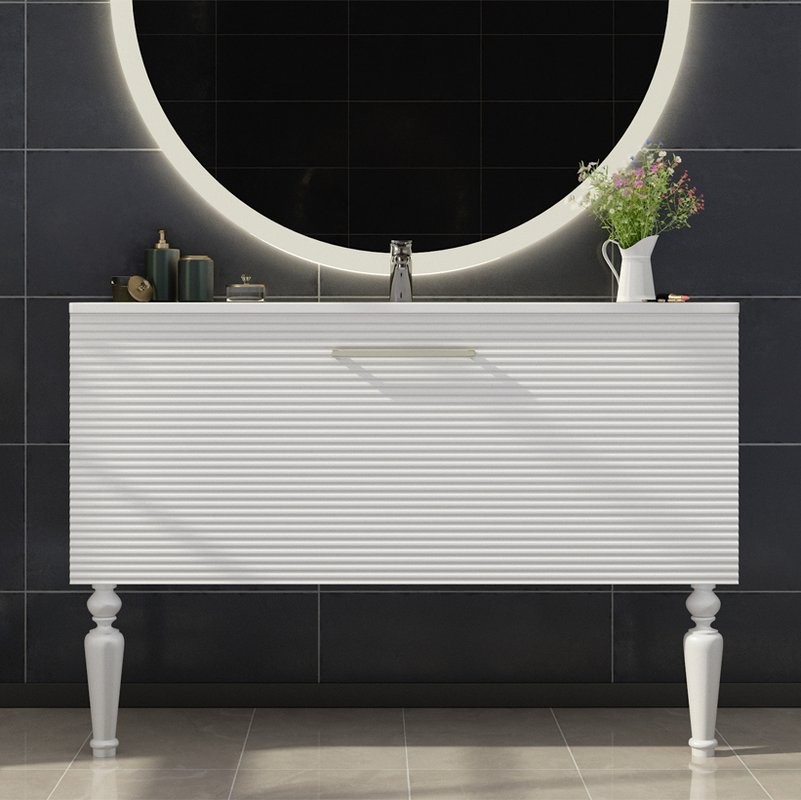 Тумба с раковиной Sanvit Эмми 3Д 120 белая