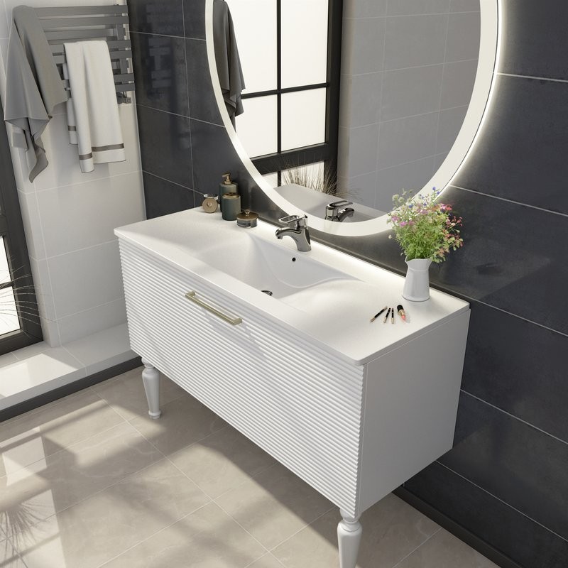 Тумба с раковиной Sanvit Эмми 3Д 120 белая