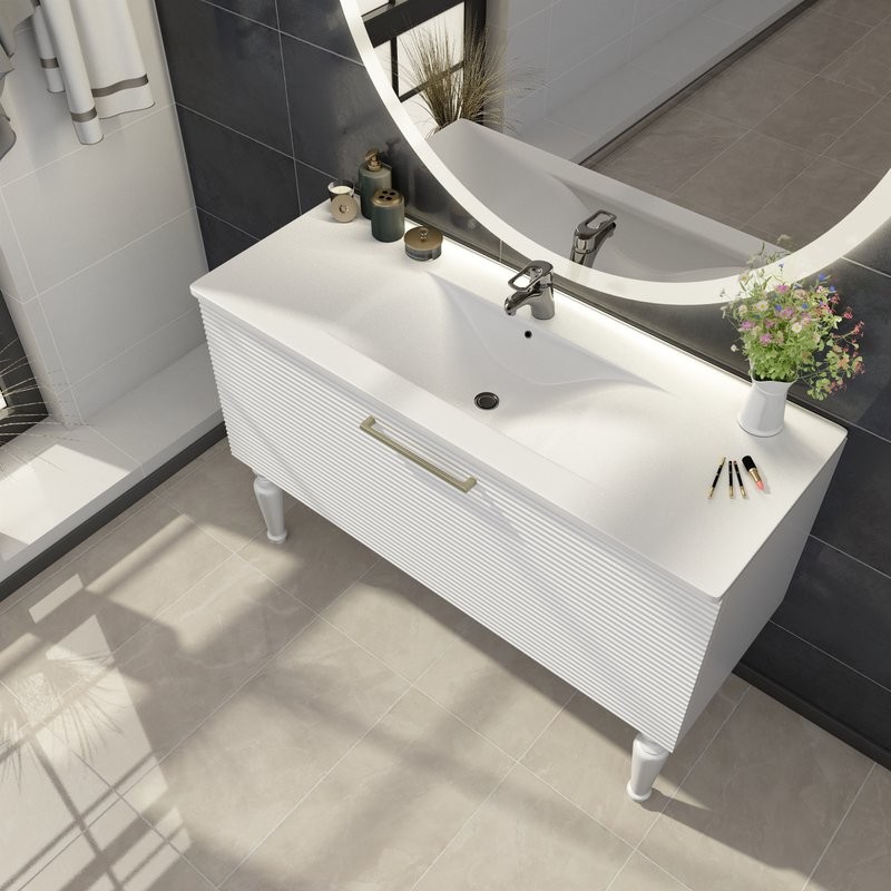 Тумба с раковиной Sanvit Эмми 3Д 120 белая