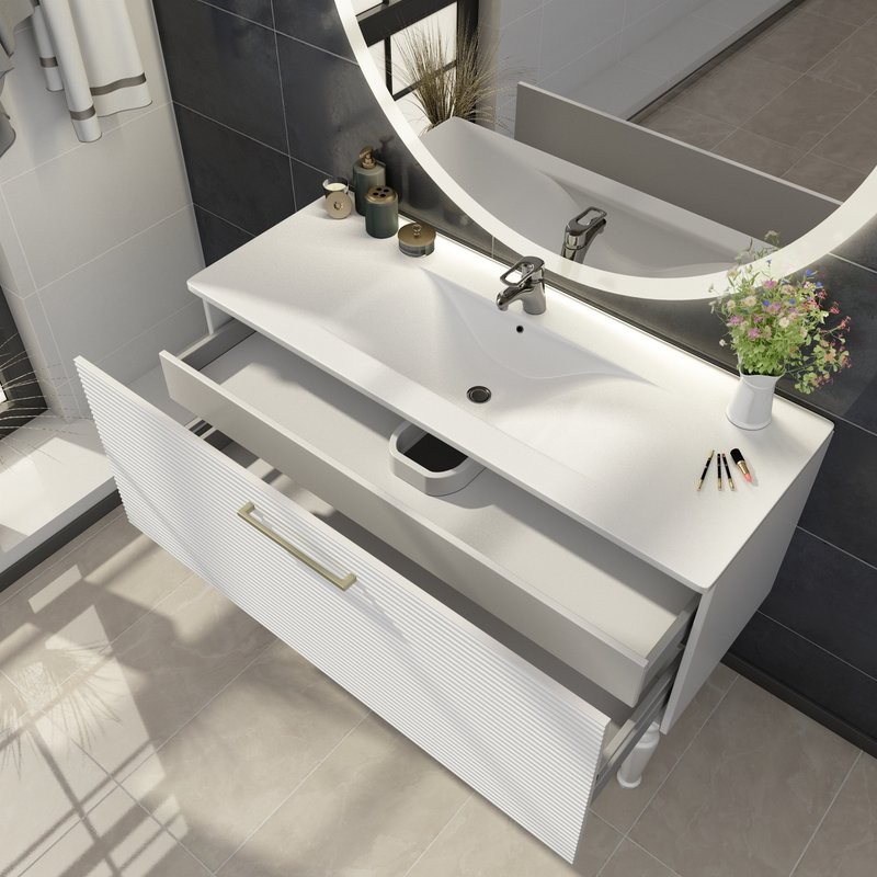 Тумба с раковиной Sanvit Эмми 3Д 120 белая