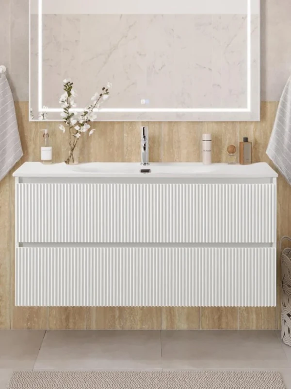 Тумба под раковину без столешницы BelBagno Uno 120 подвесная, 2 ящика, bianco opaco